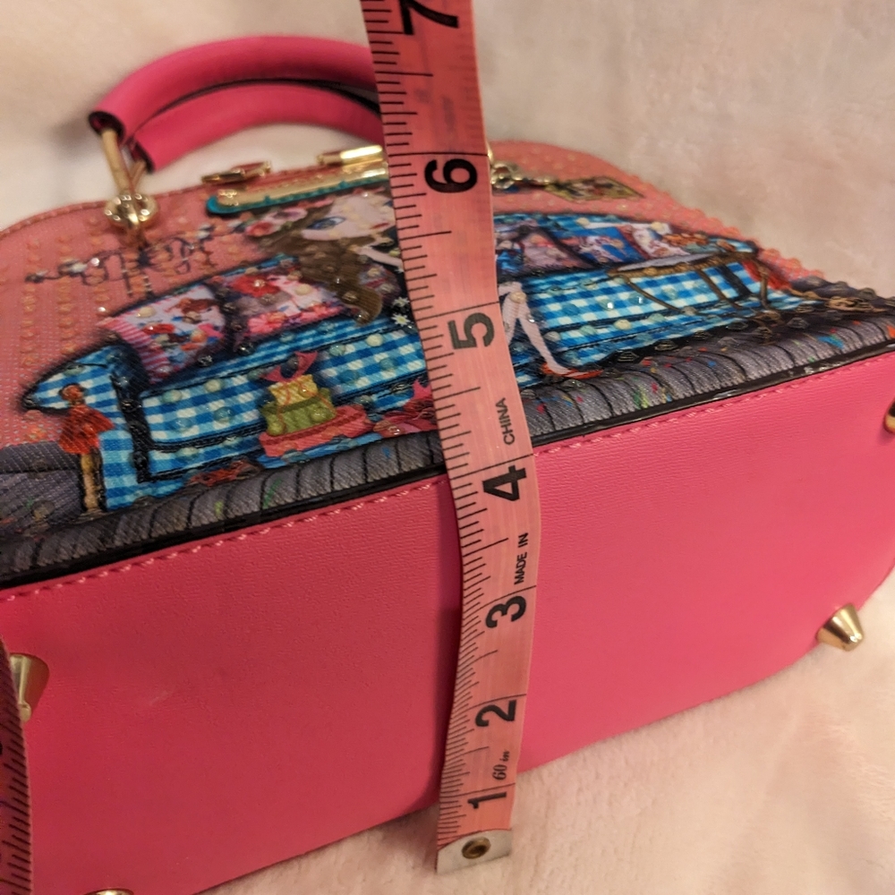 OOAK Pretty in Pink Embellished NICOLE LEE Crossbody Bag NEW - Picture 6 of 16